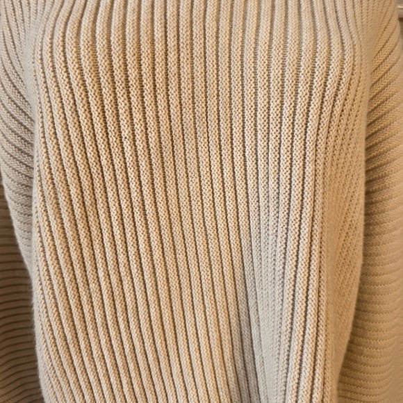 Dear John Womens Ribbed Knit Sweater Boxy Pullover Top Beige Size M - Picture 3 of 6